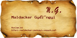 Maldacker Gyöngyi névjegykártya